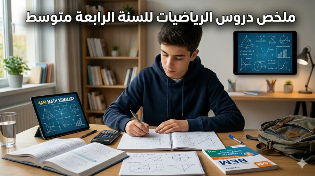 ملخص دروس الرياضيات للسنة الرابعة متوسط الجيل الثاني