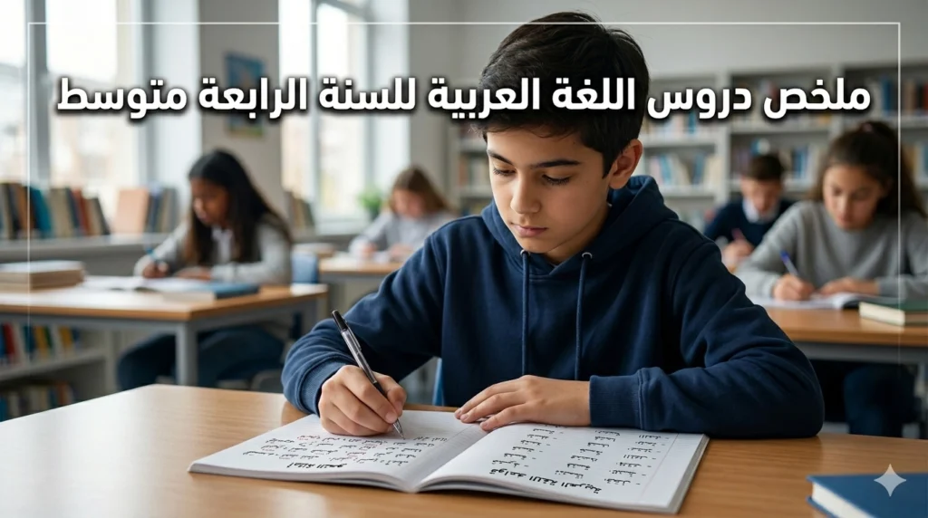 ملخص دروس اللغة العربية للسنة الرابعة متوسط