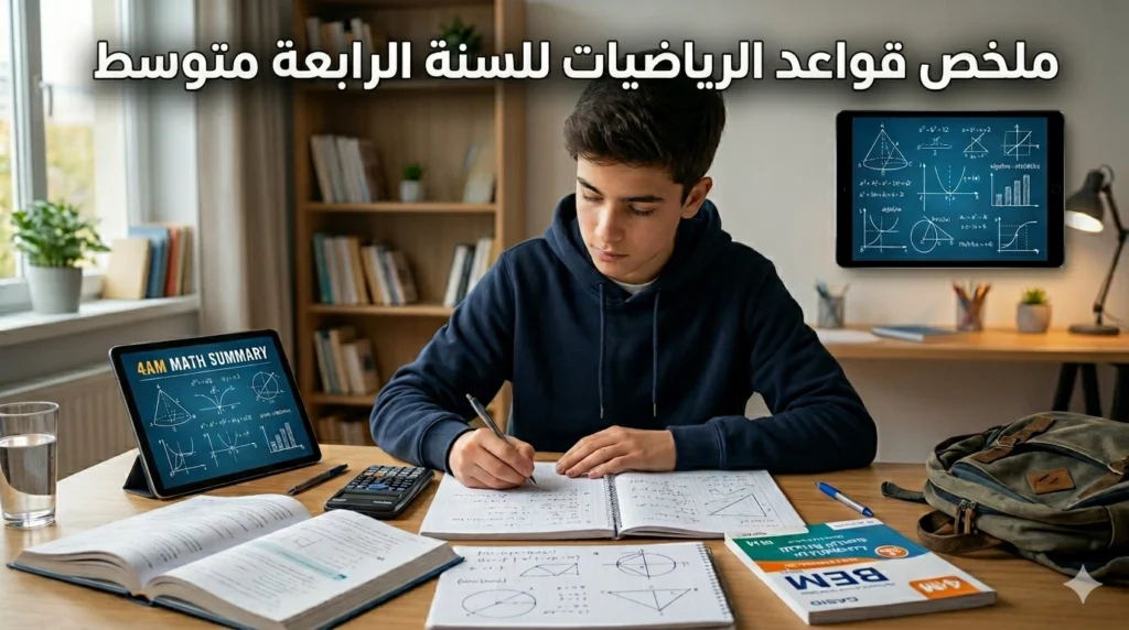 ملخص قواعد الرياضيات للسنة الرابعة متوسط