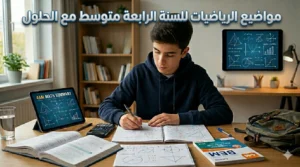 مواضيع الرياضيات للسنة الرابعة متوسط مع الحلول