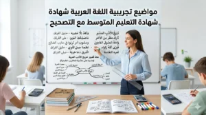 مواضيع تجريبية اللغة العربية شهادة التعليم المتوسط مع التصحيح
